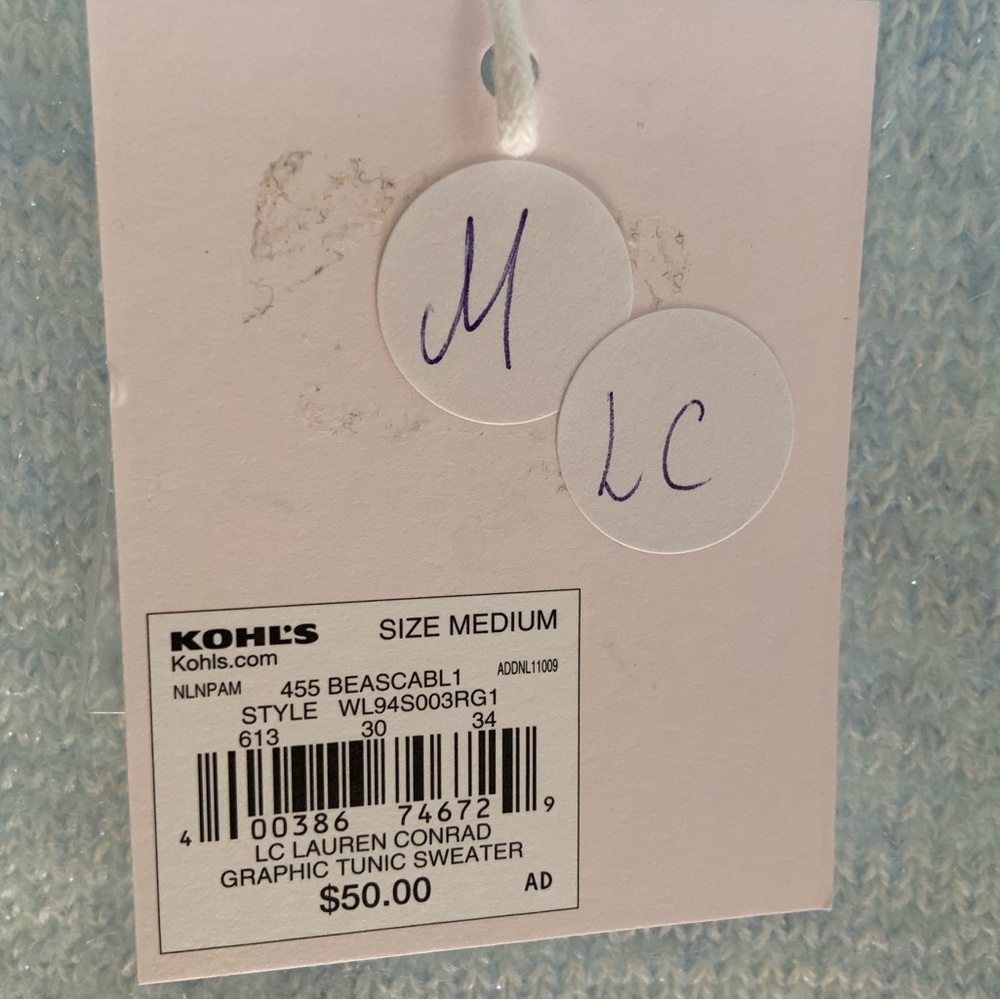 Lauren Conrad Sweater New With Tags / Light Blue with Polar Bear Soft / Medium. - Picture 9 of 17